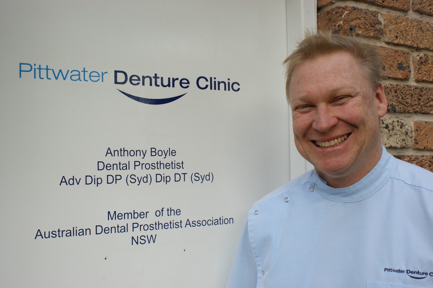 Anthony Boyle outside Pittwater Denture Clinic, member of the Australian Dental Prosthetist Association NSW.